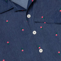 Camp Collar Short Sleeve Shirt - Flower