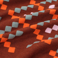 Fine Merino Wool Textured Geometric Sweater, Blaze