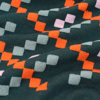 Fine Merino Wool Textured Geometric Sweater, Forest