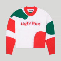 Fine Merino Wool Spotted Knit Blocking Logo Sweater