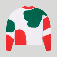 Fine Merino Wool Spotted Knit Blocking Logo Sweater