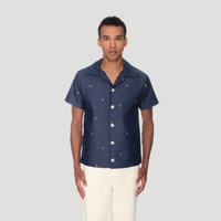 Camp Collar Short Sleeve Shirt - Flower