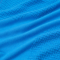 Fine Merino Wool Blue Knit Blocking Logo Sweater