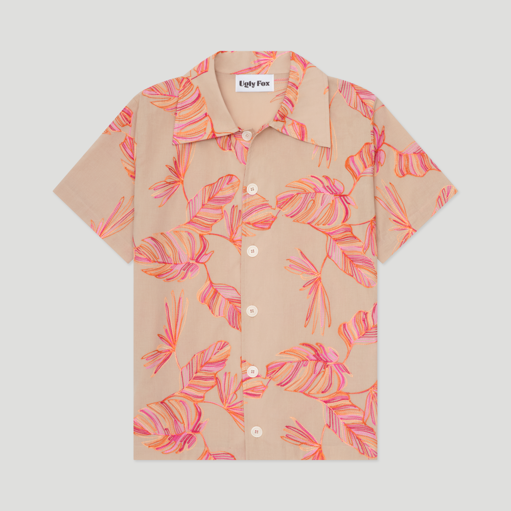 Camp Collar Short Sleeve Shirt - Leaf